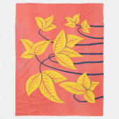Abstrakte Blume Korallengelbe, geometrische Formen Fleecedecke (Vorderseite)