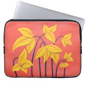 Abstrakte Blume Korallengelbe, geometrische Formen Laptopschutzhülle (Vorderseite)