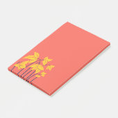 Abstrakte Blume Korallengelbe, geometrische Formen Post-it Klebezettel (angewinkelt)