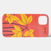 Abstrakte Blume Korallengeometrischer Name Case-Mate iPhone Hülle (Rückseite (Horizontal))