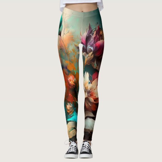 Abstrakte Blume Leggings (Vorderseite)