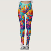 Abstrakte Blume Leggings (Vorderseite)