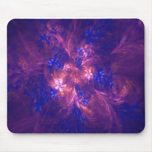 Abstrakte Blume Licht Lila und lebhaft Blue Mix Mousepad (Vorne)