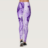 Abstrakte Blume lila Leggings (Rückseite)