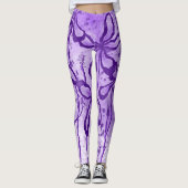 Abstrakte Blume lila Leggings (Vorderseite)