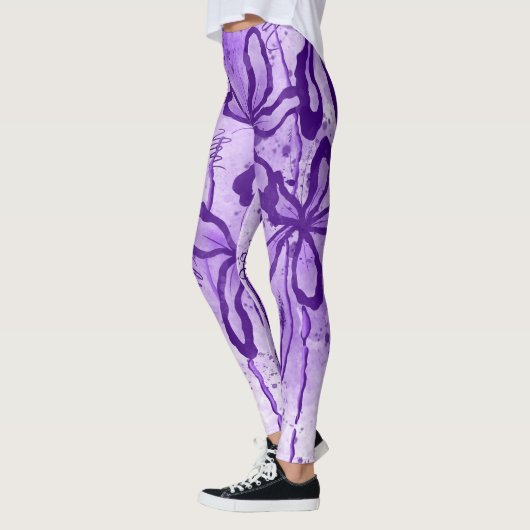 Abstrakte Blume lila Leggings (Links)