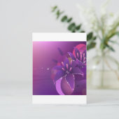 Abstrakte Blume Lila Lilien Postkarte (Stehend Vorderseite)