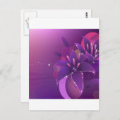 Abstrakte Blume Lila Lilien Postkarte (Vorne/Hinten)