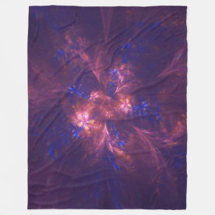 Abstrakte Blume Lila und blaue Muster Mix Fleecedecke