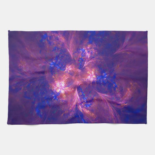 Abstrakte Blume Lila und blaue Muster Mix Geschirrtuch (Horizontal)