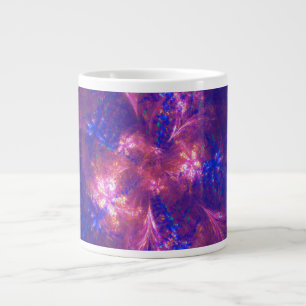 Abstrakte Blume Lila und blaue Muster Mix Jumbo-Tasse