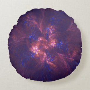 Abstrakte Blume Lila und blaue Muster Mix Rundes Kissen