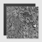 Abstrakte Blume Magnetkarte (Vorne/Hinten)