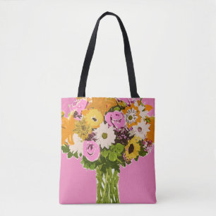 Abstrakte Blume Malerei Blume Bouquet in Vase Tasche