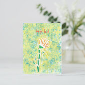 Abstrakte Blume Malerei Hallo Postkarten (Stehend Vorderseite)