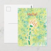 Abstrakte Blume Malerei Hallo Postkarten (Vorne/Hinten)