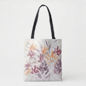 Abstrakte Blume Malerei Lila Orange Tasche (Vorderseite)