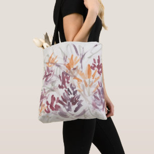 Abstrakte Blume Malerei Lila Orange Tasche