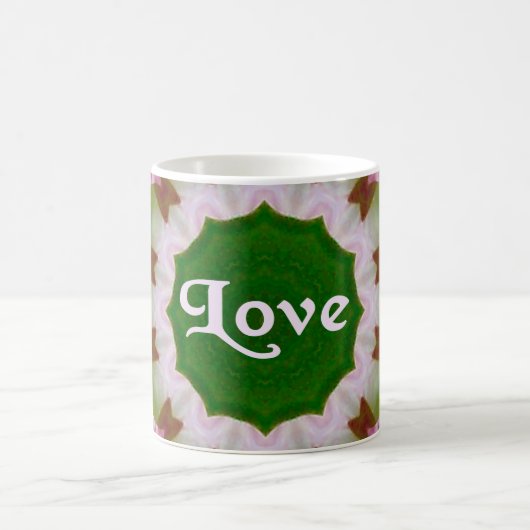 Abstrakte Blume Mandala mit Liebe optional Text Kaffeetasse (Mittel)