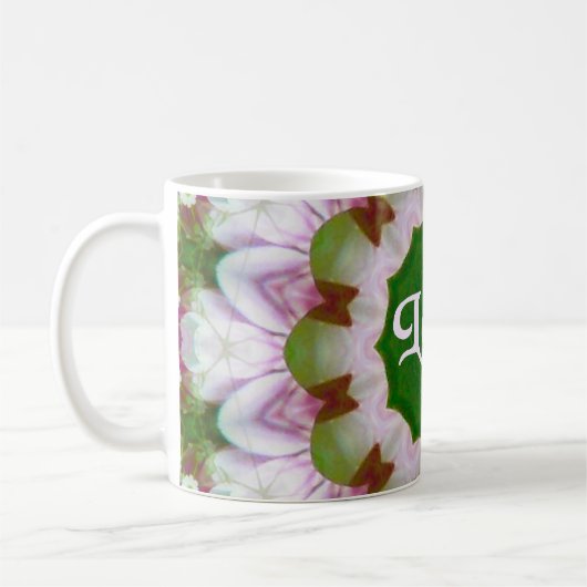 Abstrakte Blume Mandala mit Liebe optional Text Kaffeetasse (Links)