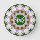 Abstrakte Blume Mandala mit Liebe optional Text Runde Wanduhr (Vorderseite)