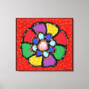 Abstrakte Blume mehrfarbig Leinwanddruck