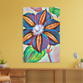 abstrakte Blume mit Regenbogenfarben Leinwanddruck (Insitu (Wohnzimmer))