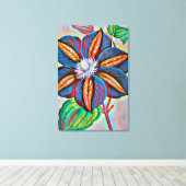 abstrakte Blume mit Regenbogenfarben Leinwanddruck (Insitu (Holzboden))