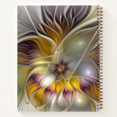 Abstrakte Blume Moderne Fraktal Name Notizblock (Rückseite)