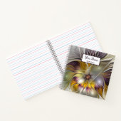 Abstrakte Blume Moderne Fraktal Name Notizblock (Innenseite)