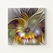 Abstrakte Blume Moderne Fraktal Name Notizblock (Rückseite)