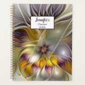 Abstrakte Blume Moderne Fraktal Name Planer (Vorderseite)