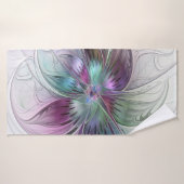Abstrakte Blume Modernes Fraktal Kunst, Dichtung u Badehandtuch (Badehandtuch)