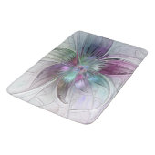 Abstrakte Blume Modernes Fraktal Kunst, Dichtung u Badematte (Schrägansicht)