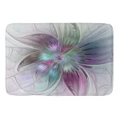 Abstrakte Blume Modernes Fraktal Kunst, Dichtung u Badematte (Vorderseite)