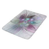 Abstrakte Blume Modernes Fraktal Kunst, Dichtung u Badematte (Schrägansicht)