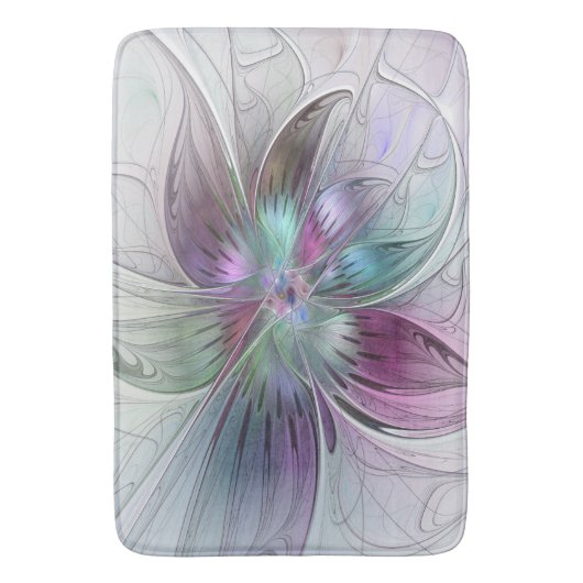 Abstrakte Blume Modernes Fraktal Kunst, Dichtung u Badematte (Vorderseite Vertikal)