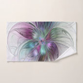 Abstrakte Blume Modernes Fraktal Kunst, Dichtung u Badhandtuch Set (Handtuch)
