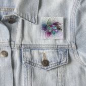 Abstrakte Blume Modernes Fraktal Kunst, Dichtung u Button (Beispiel)
