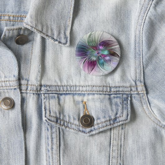 Abstrakte Blume Modernes Fraktal Kunst, Dichtung u Button (Beispiel)