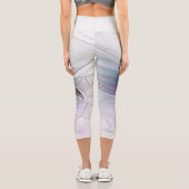 Abstrakte Blume Modernes Fraktal Kunst, Dichtung u Capri Leggings (Rückseite)