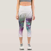 Abstrakte Blume Modernes Fraktal Kunst, Dichtung u Capri Leggings (Vorderseite)