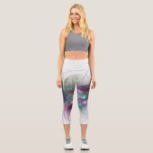 Abstrakte Blume Modernes Fraktal Kunst, Dichtung u Capri Leggings (Vorderseite)