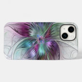 Abstrakte Blume Modernes Fraktal Kunst, Dichtung u Case-Mate iPhone Hülle (Rückseite (Horizontal))