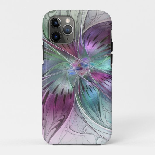 Abstrakte Blume Modernes Fraktal Kunst, Dichtung u Case-Mate iPhone Hülle (Rückseite)