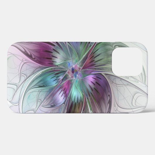 Abstrakte Blume Modernes Fraktal Kunst, Dichtung u Case-Mate iPhone Hülle (Rückseite (Horizontal))