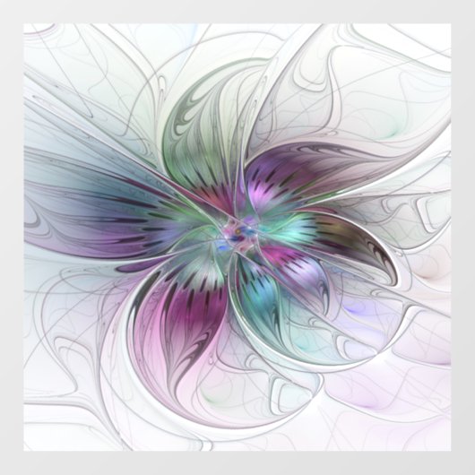 Abstrakte Blume Modernes Fraktal Kunst, Dichtung u Fensteraufkleber (Blatt)