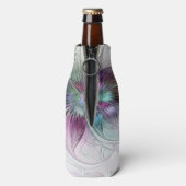 Abstrakte Blume Modernes Fraktal Kunst, Dichtung u Flaschenkühler (Flasche Rückseite)