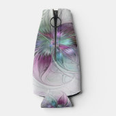 Abstrakte Blume Modernes Fraktal Kunst, Dichtung u Flaschenkühler (Rückseite)