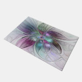 Abstrakte Blume Modernes Fraktal Kunst, Dichtung u Fußmatte (Schrägansicht)